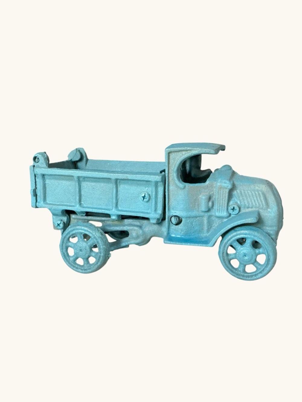 Vintage Cast Iron Toy Dump Truck Classic Light Blue Works